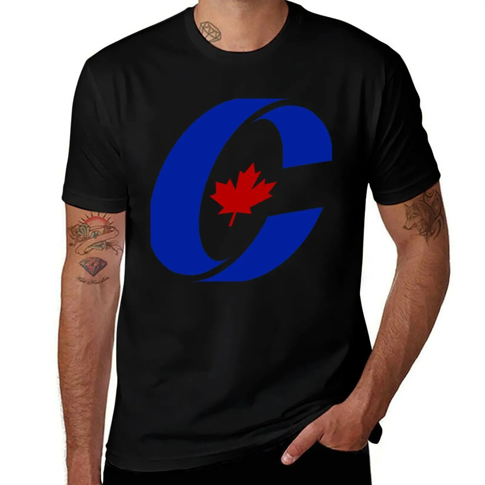 Conservative Party of Canada Logo T-Shirt tops rapper graphic tees blacks Men's cotton t-shirt