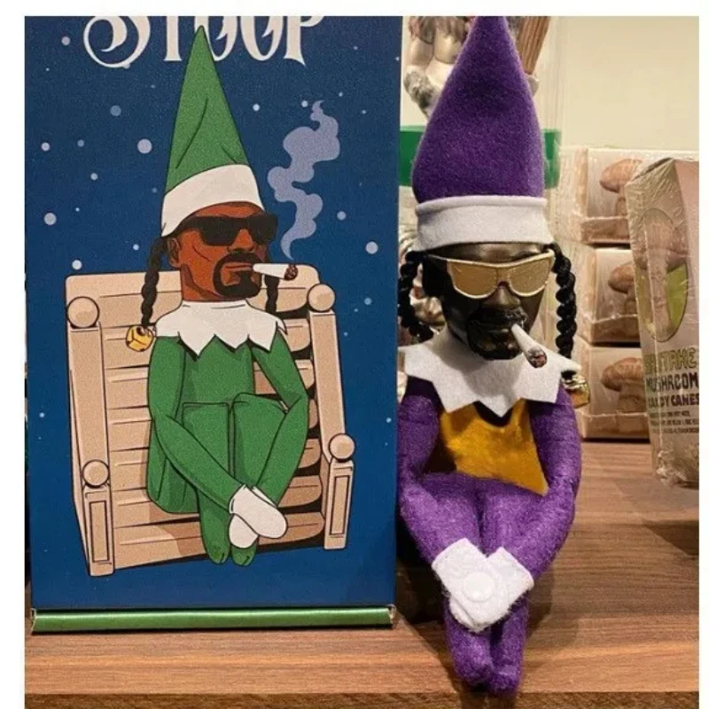 Dobrar para espreitar snoop em uma tempestade amantes de hip hop comportamento de natal boneca de brinquedo ruim ornamento de carro de natal decoração de mesa presente