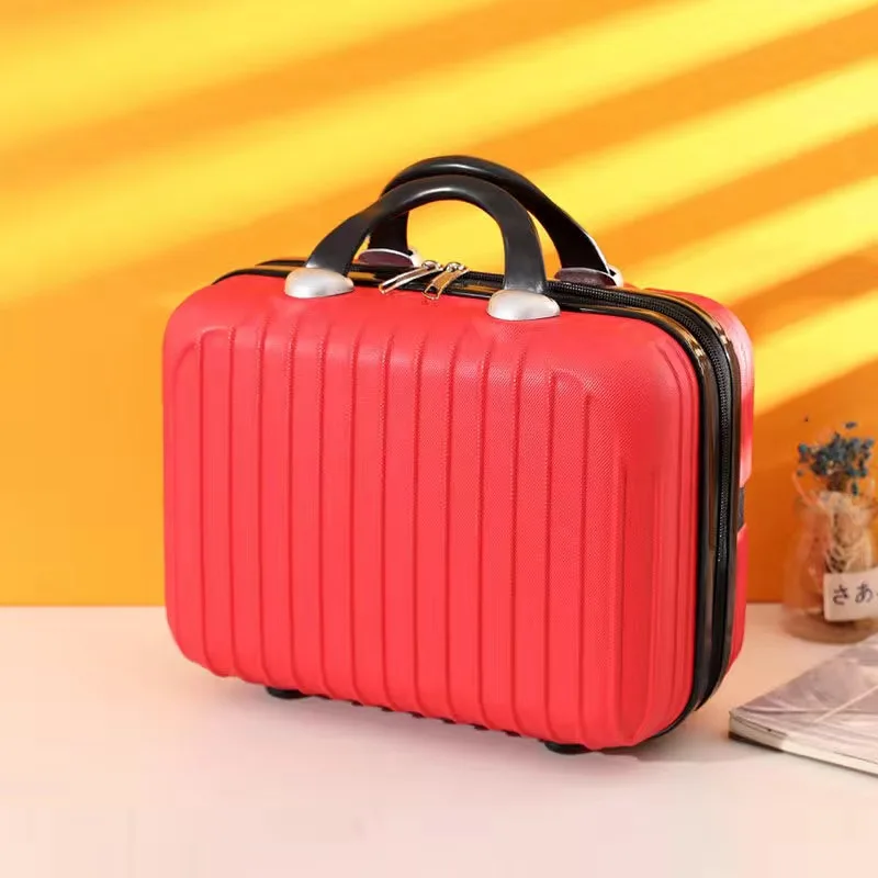 Luggage Organizer Female 14 inch Suitcase Women Simple Cosmetic Case Mini Box Portable Small Travel Bag Solid Color Storage Box