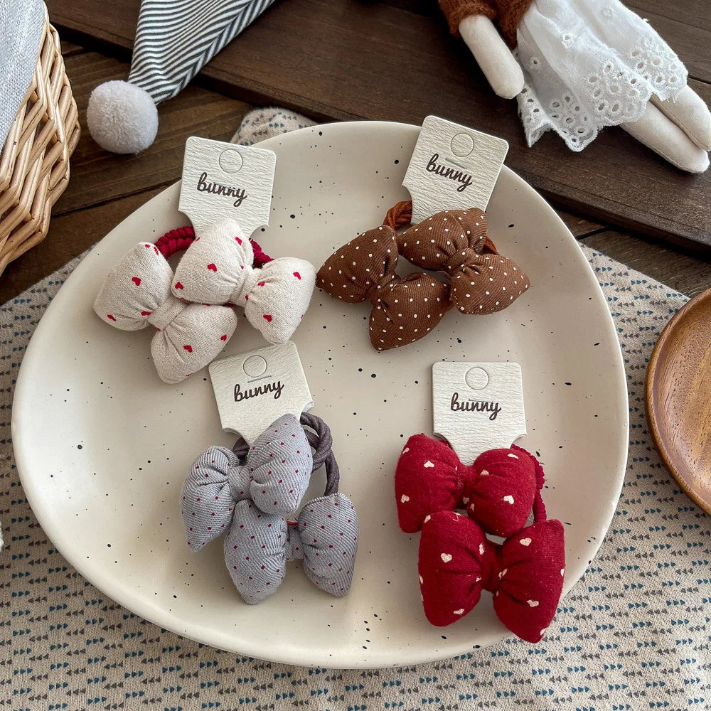 

Бант в горошек, веревка для волос, детская эластичная повязка для волос, резинка, держатель для хвоста, эластичная повязка на голову, аксессуары для волос для девочек