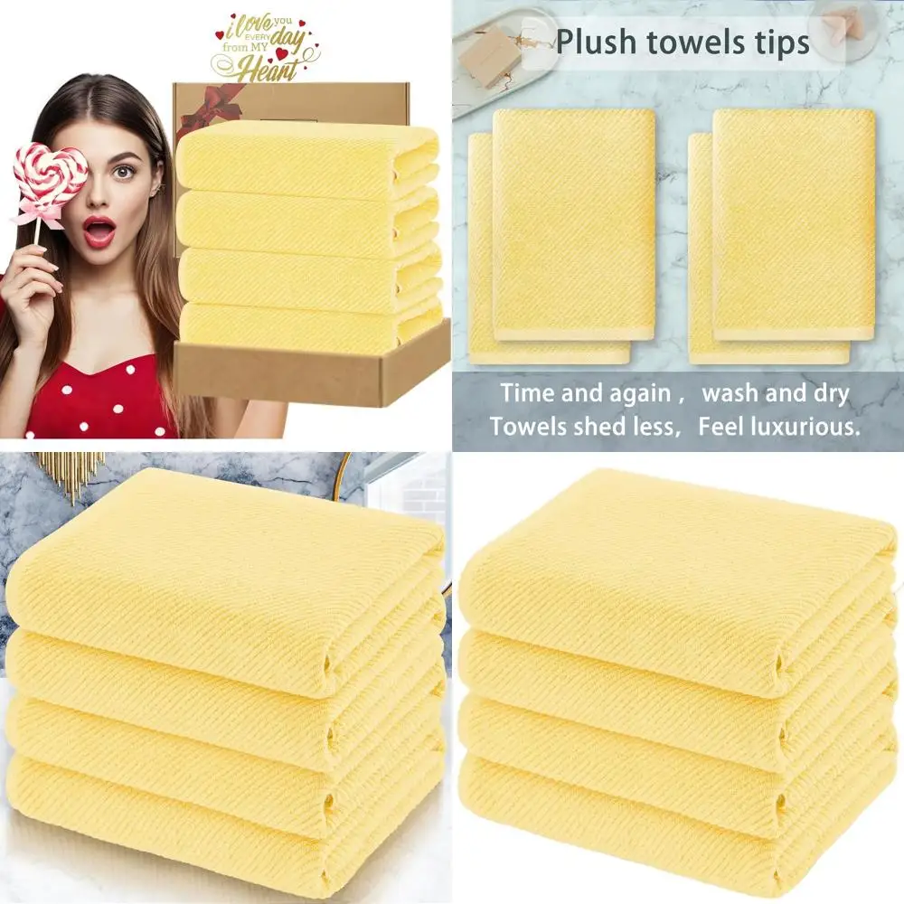 

Luxury 4-Piece Cotton Bath Towel Set, 30x56, Large, Quick-Drying, Lightweight, Thick & Soft, Ideal for Hotels & Home Bathrooms