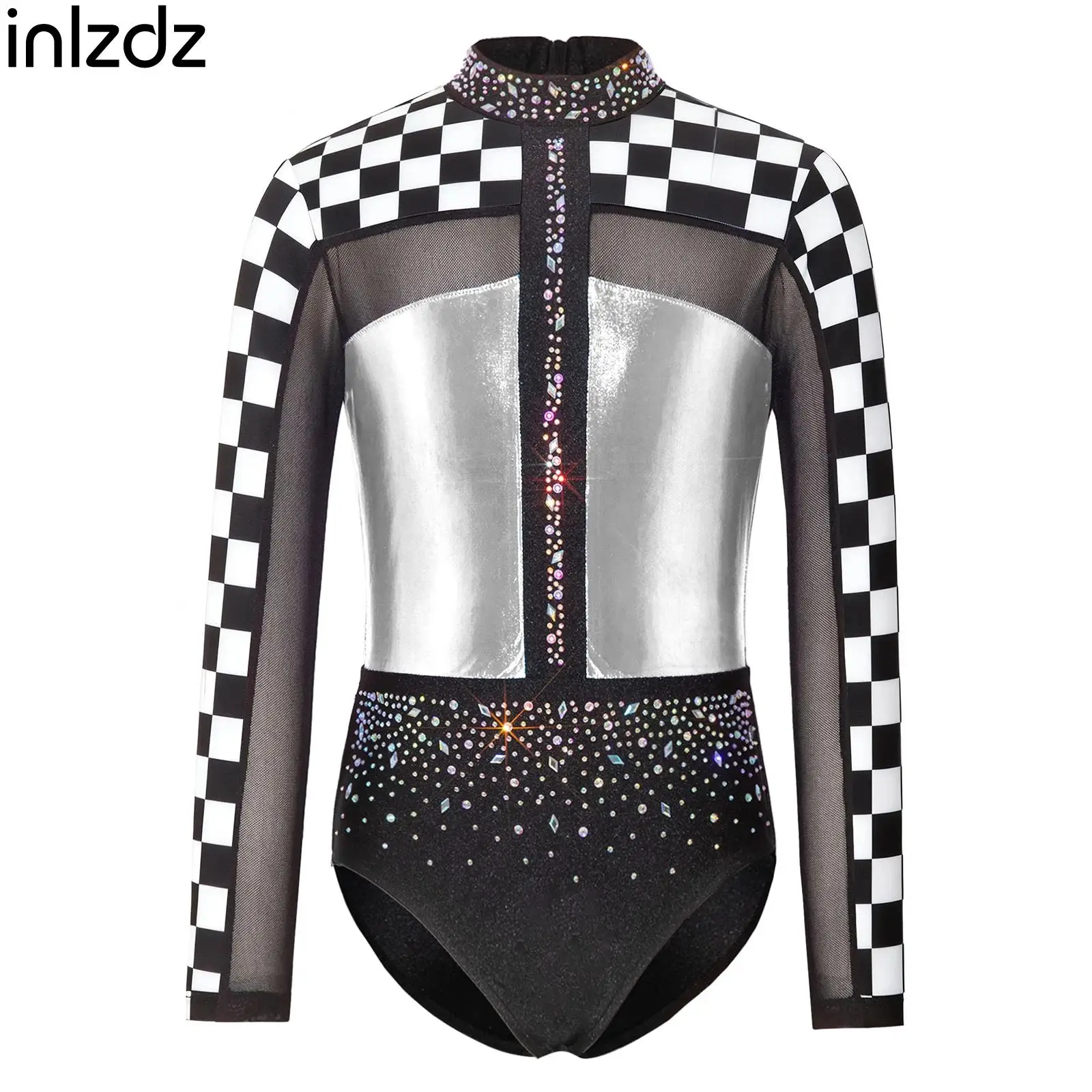 

Children Girls Gymnastics Leotards Sparkle Rhinestones Stage Ballroom Dance Ballerina Bodysuit Outfit Athletic Dance Clothes