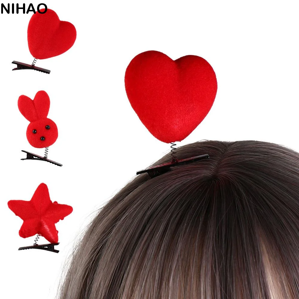 Модные-заколки-для-волос-в-виде-собаки-утки-кролика-плюшевой-курицы-звезды-для-вечеринок