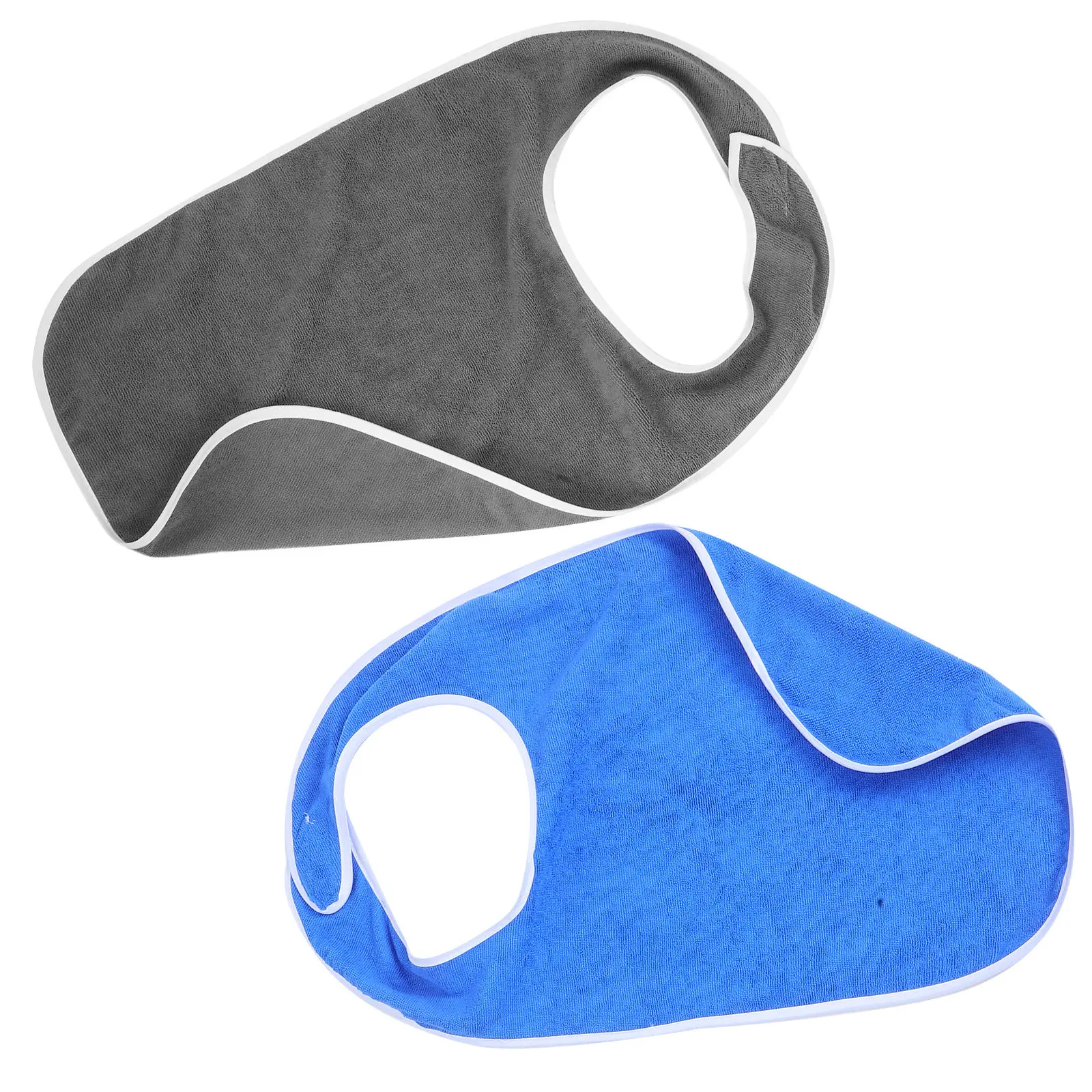 2Pcs Polyester Adult Bibs Double-Sided Warmth Unisex Dining Bibs for Seniors Disabled Food Eating Reusable Washable Protection