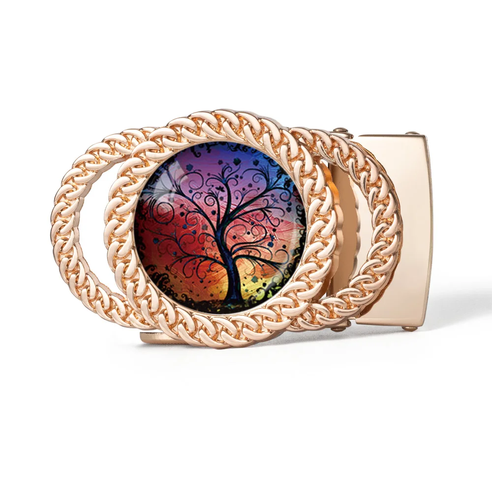 Tree of Life Automatic Ratchet Belt Buckle - A Monastic Accessory for Men and Women, Ideal as a Birthday Present