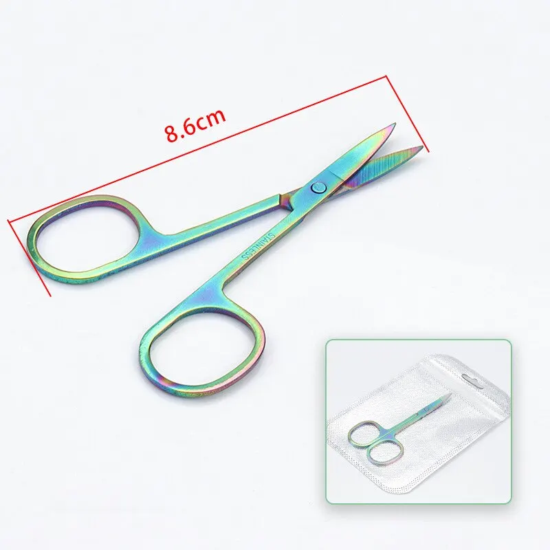 1pcs Eyebrow Scissor Eyelash Trimmer Facial Hair Remover Stainless Steel Nail Cuticle Manicure Scissor Beauty Makeup Tool