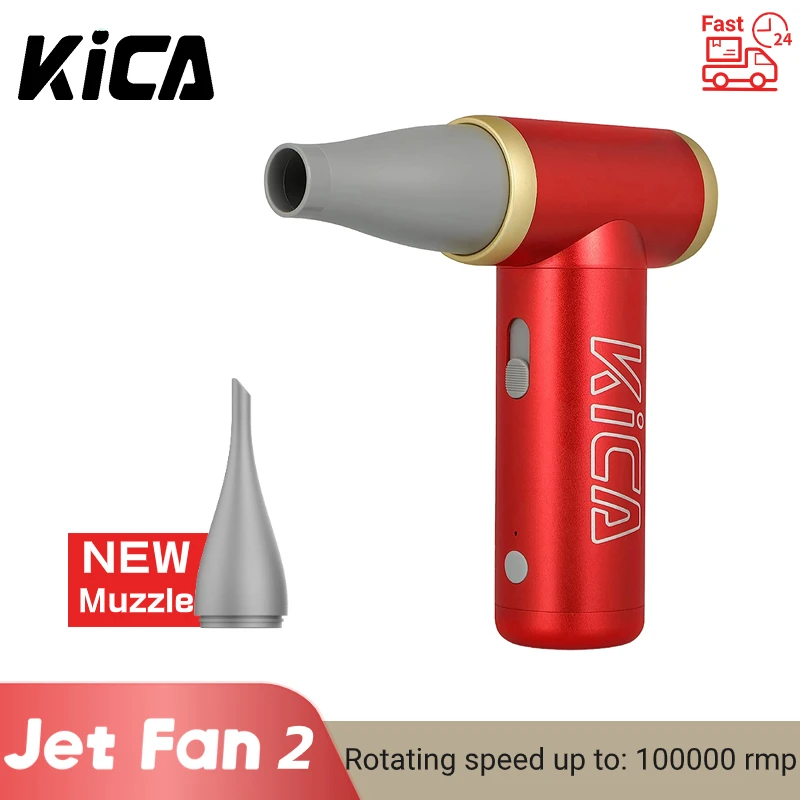 KICA Jetfan 2 spolverino ad aria compressa ventilatore elettrico per polvere d'aria detergente per tastiera portatile senza fili per PC Car 100000RPM