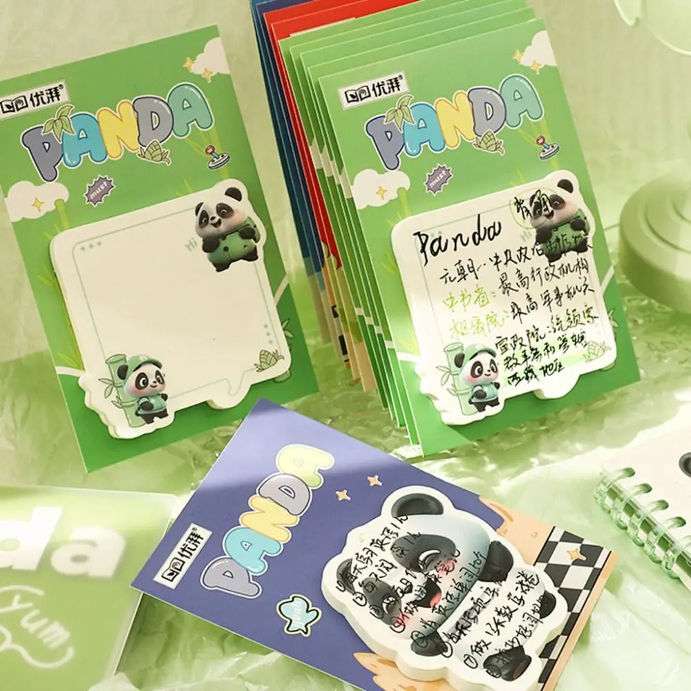 8Pcs 50 Sheets Panda Sticky Notes 4 Model Removable Self-Adhesive Sticky Notes Thickened Self-Adhesive Memo Stationery