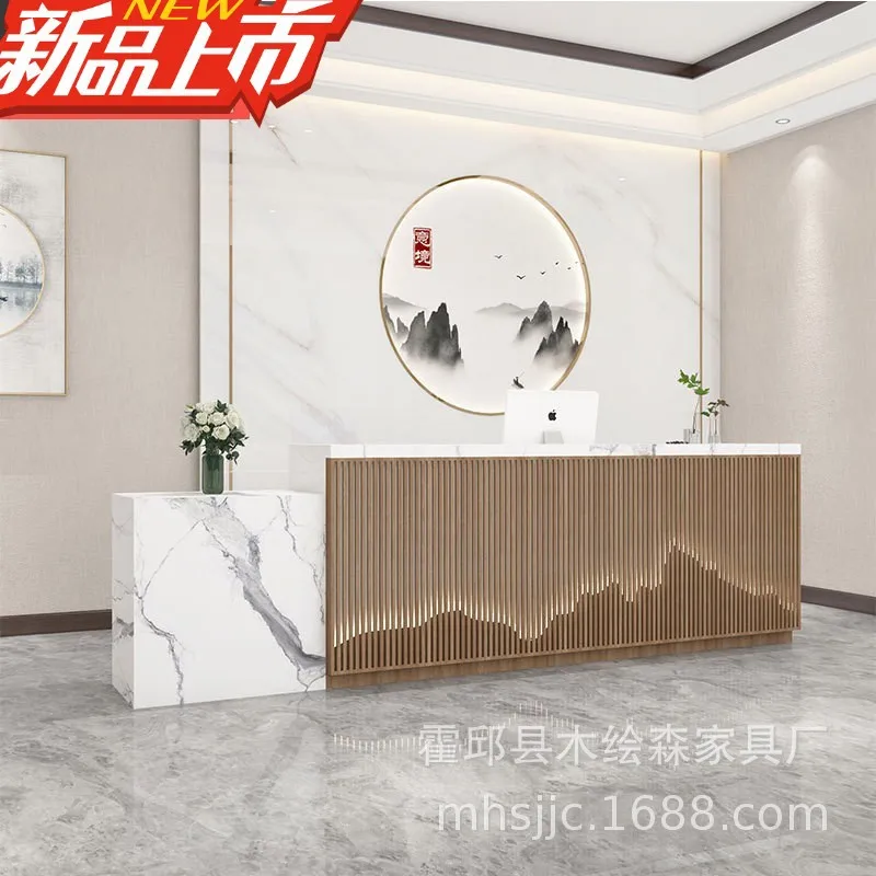Modern Chinese simple beauty salon health club B & B hotel company front desk reception counter store checkout page
