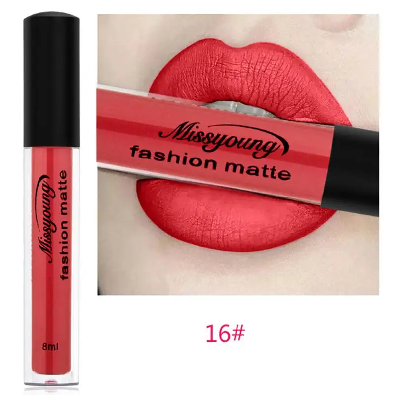 Rossetto nero rosso tubo rossetto liquido 18 colori Lip Tint Lip Gloss cosmetici Waterproof Lip Glaze Lips Makeup