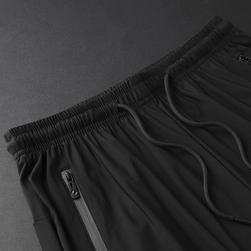 ฤดูร้อน 9xl 8xl 7xl กางเกงผู้ชายไนลอน 76% 24% Spandex ผ้าไหมน้ําแข็งยืดหยุ่นเอวกางเกงขากว้างหลวมสบายๆกางเกงขนาดใหญ่ชาย