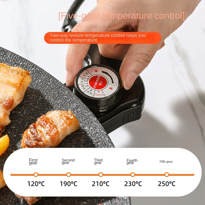 220 فولت متعددة الوظائف الكهربائية شواء غير عصا الشواء صانع آلة الكهربائية الخبز صينية شواء شواء آلة 36 سنتيمتر القطر