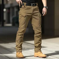 Pantalones Cargo impermeables para hombre, pantalones militares elásticos con múltiples bolsillos para hombre, pantalones para correr al aire libre, pantalones tácticos de talla grande para hombre