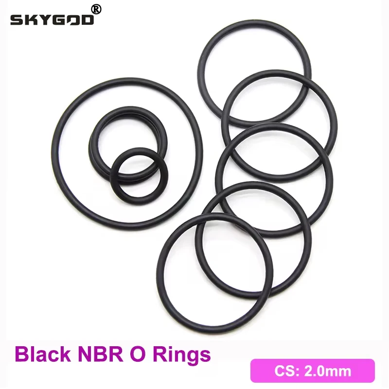 

10/50Pcs Black NBR O Ring Thickness CS 2mm OD 5~150mm Nitrile Rubber Round O Type Corrosion Oil Resist Sealing Washer Gasket