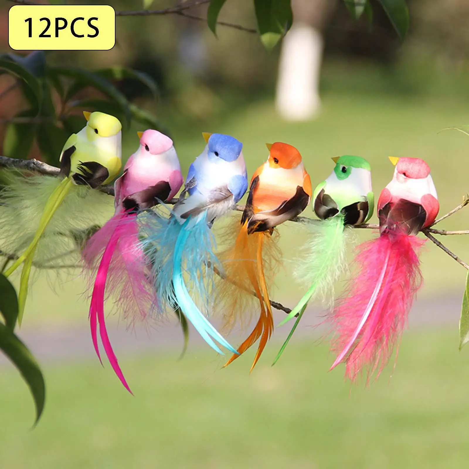 Simulation Parrot Statue Adornment Creative Animal Model Feather Birds Statue for Patio Tree Landscape Home Photo Props