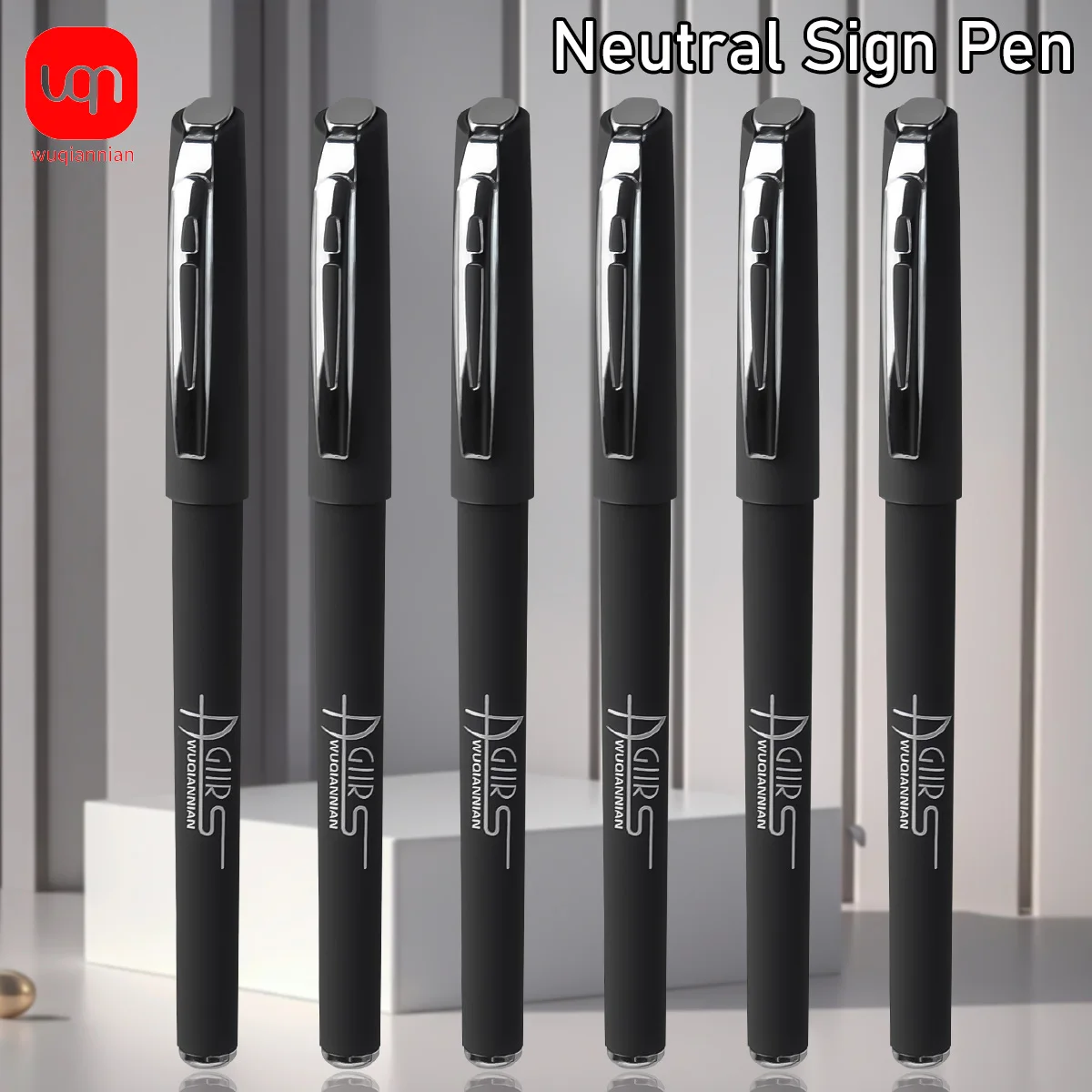 WQN-3/6/12pcs 0.5mm Black Office Gel Pen Business Office Meeting Signature Pen Study Writing Practice Pen