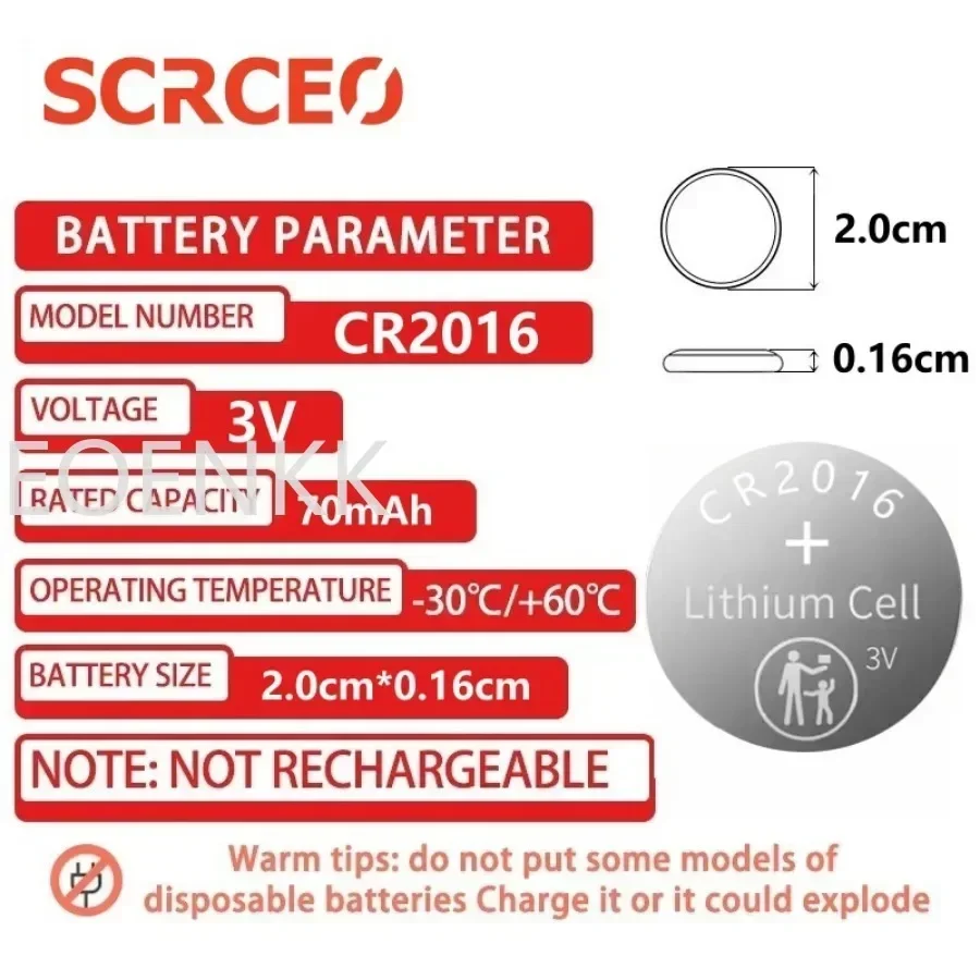 CR2016 3V Lithium Coin Cell Battery 2-50PCS DL2016 BR2016 LM2016 Replacement for Watch Toy Clock Remote Control