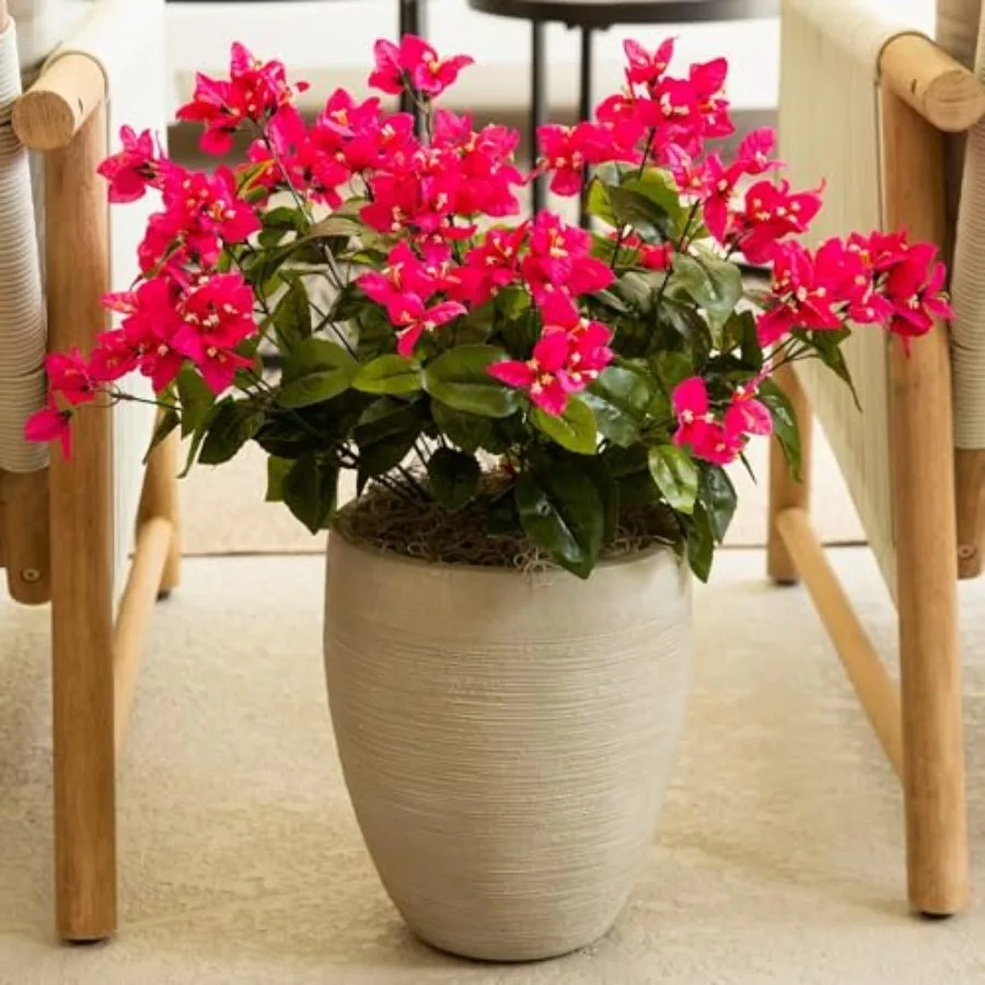 

19in. UV Resistant Artificial Bougainvillea Bush Indoor/Outdoor - Set of 4