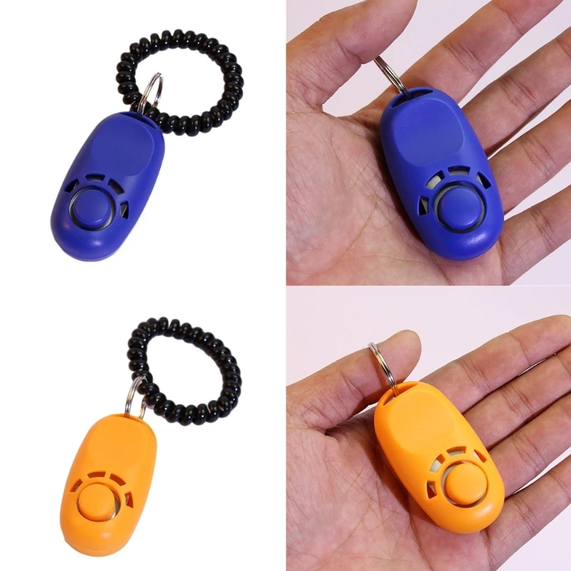 Compacted Plastic Clickers for Pet Dogs Ancillary Stretch Wristband Dogs Trainer Cats Sound Keychains Training Tool