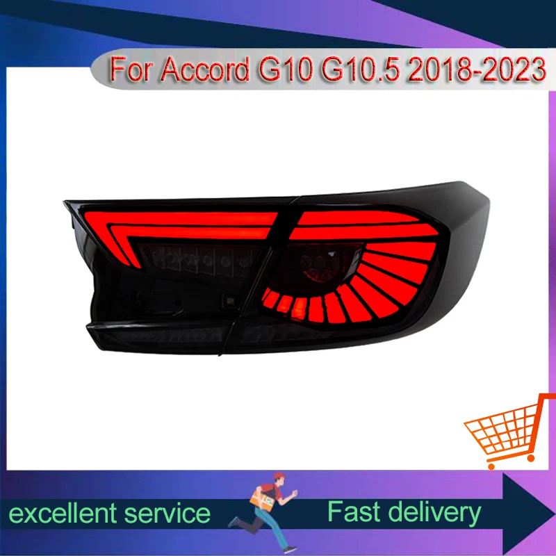 

LED Car Taillights For Honda Accord G10/G10.5 2018-2023 Refit Automobile Assembly Black Rear Lamps Streamer Turn Signal Lights
