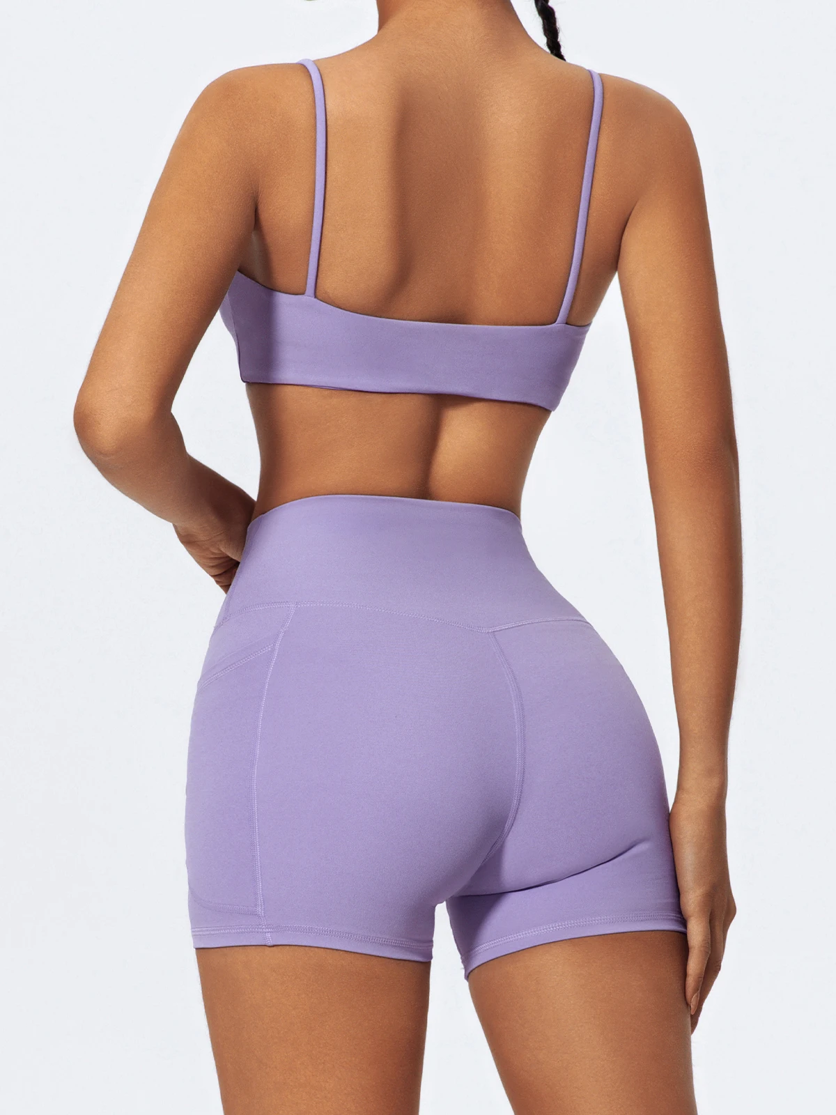 Hearuisavy Taschen Workout Gym Legging Frauen Radfahren Shorts Quick-Dry Yoga Kleidung Atmungsaktiv Hohe Taille Sport Shorts Weibliche – Detail 9