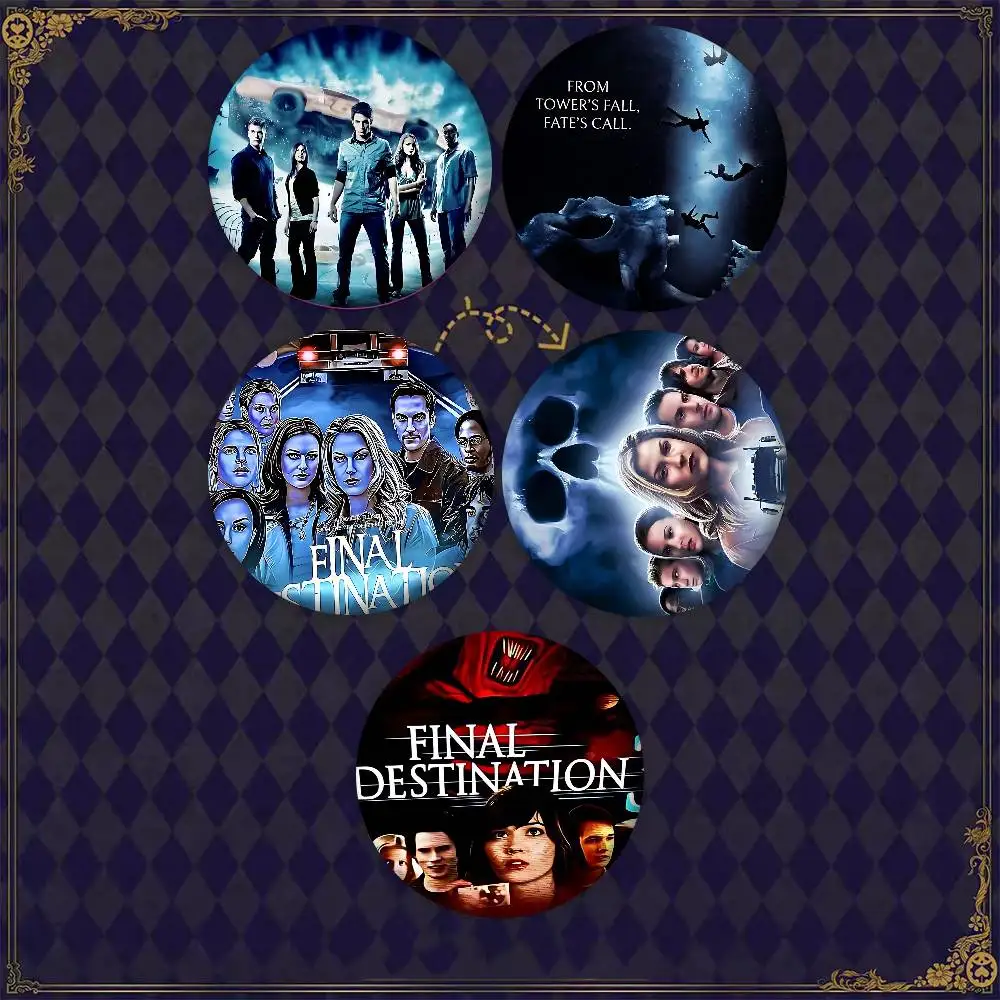 MovieS F-Final Destination Badges الإبداعية صفيح لينة زر دبابيس الحيوان أيقونة بروش التلبيب على ظهره شارة
