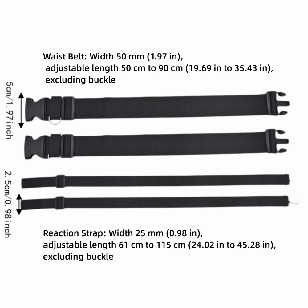 5pcs Unisex Design Reaction Training Belt Set Polyester Material Black Color Soccer Basketball Agility Belt Agility Training