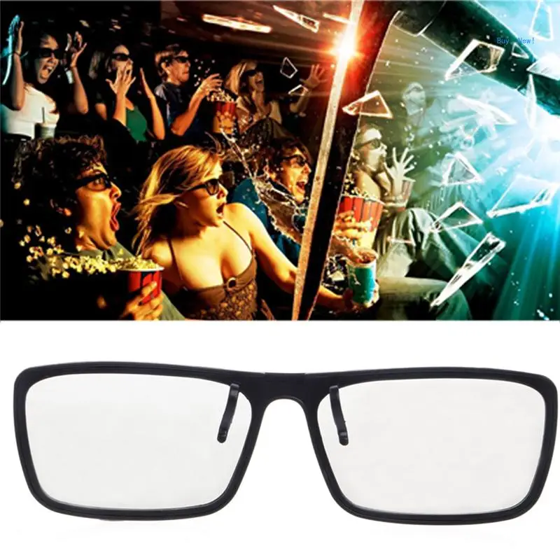 Square Polarized Passive 3D Glasses with Polarized Lenses Experience 3D Visual Effect No Flash 3D for TV/Movies/Cinema