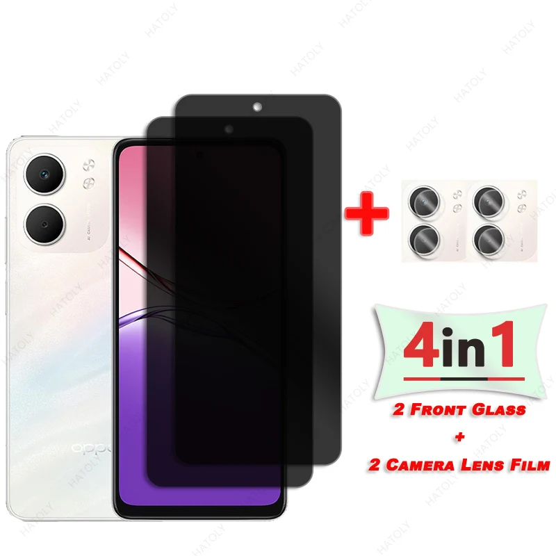 Privacy Screen Protector For Oppo A5x 5G Glass For Oppo A5x 5G Anti-spy Glass Camera Lens Protector Anti Glare For Oppo A5x 5G
