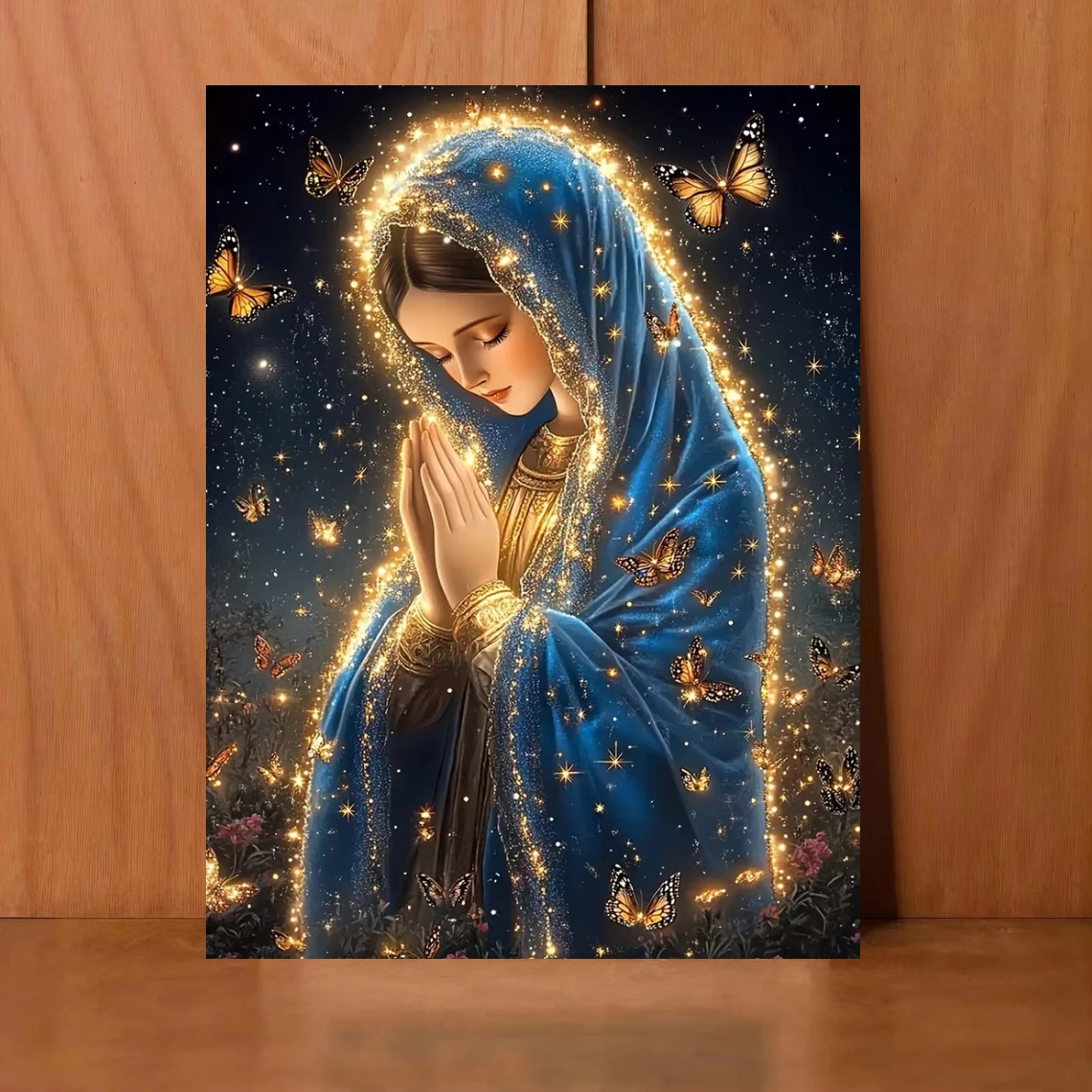 Peinture à l'huile par numéros de figure religieuse en prière, décoration murale moderne DIY pour salle de jeux ou salon, cadeau sans cadre