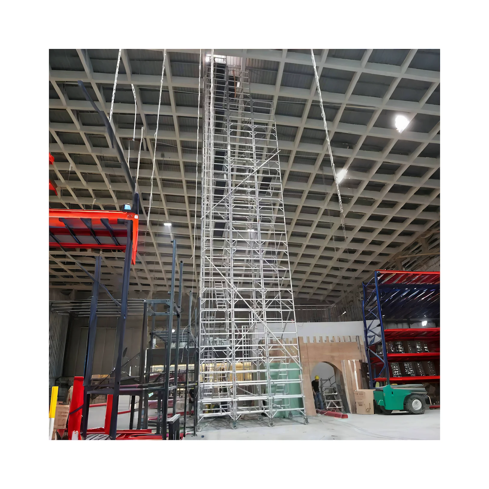 High Quality Professional Manufacturer Mobile Ladder Aluminium Scaffolding Sales Double Width Climb Ladder Scaffolding