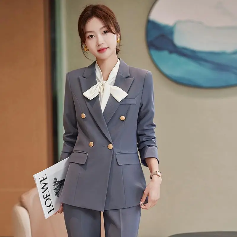 

Formal Pantsuits Professional OL Style Women Business Work Wear Suits with Pants and Jackets Coat Blazers Femininos Trousers Set