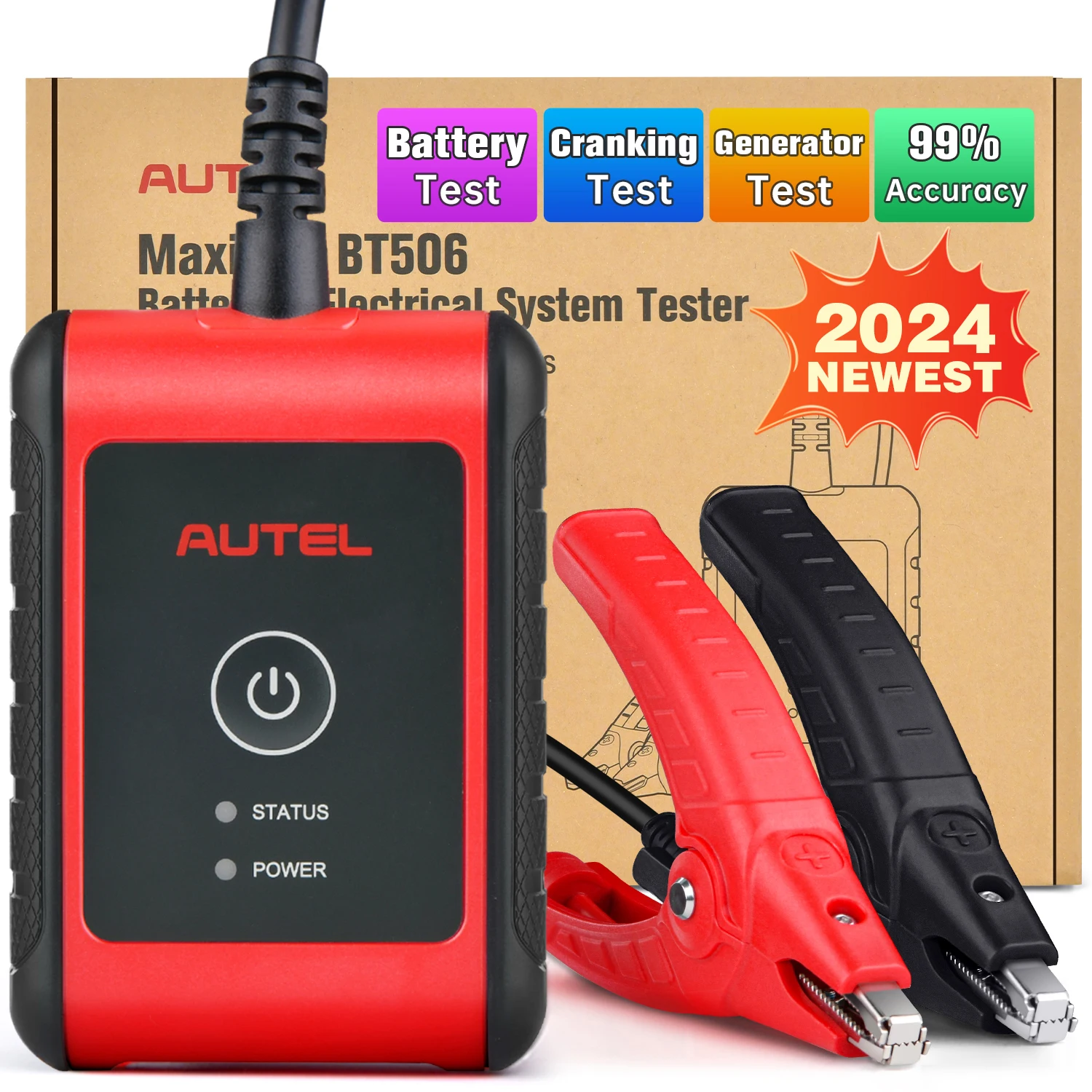 Autel Battery Tester MaxiBAS BT506 Auto Battery and Electrical System Analysis Tool 6-12V 100-2000CCA Cranking/ Charging Systems