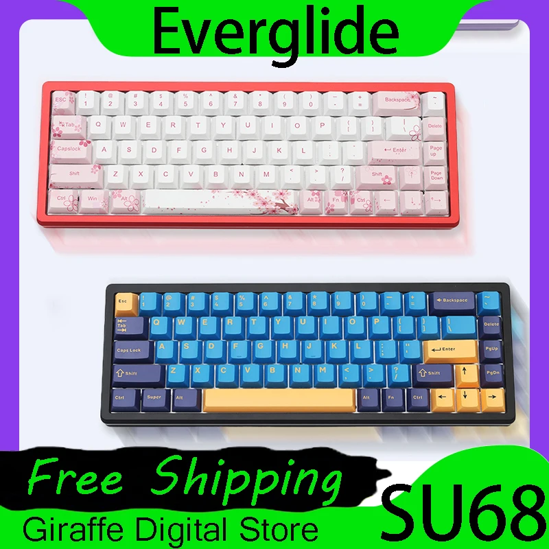 

Everglide SU68 Mechanical Keyboard 8K Aluminum Alloy Low Delay Esports Gaming Keyboard PC Gamer Accessories Man Gifts VALORANT