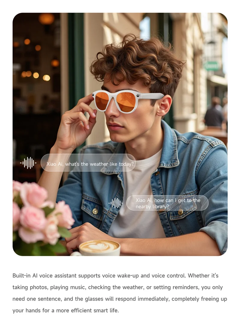 Lenovo Smart AI Glasses 1200MP 8K HD Color Changing Chat Translate Camera Bluetooth Call Voice Assistant Music Control Glasses view 4