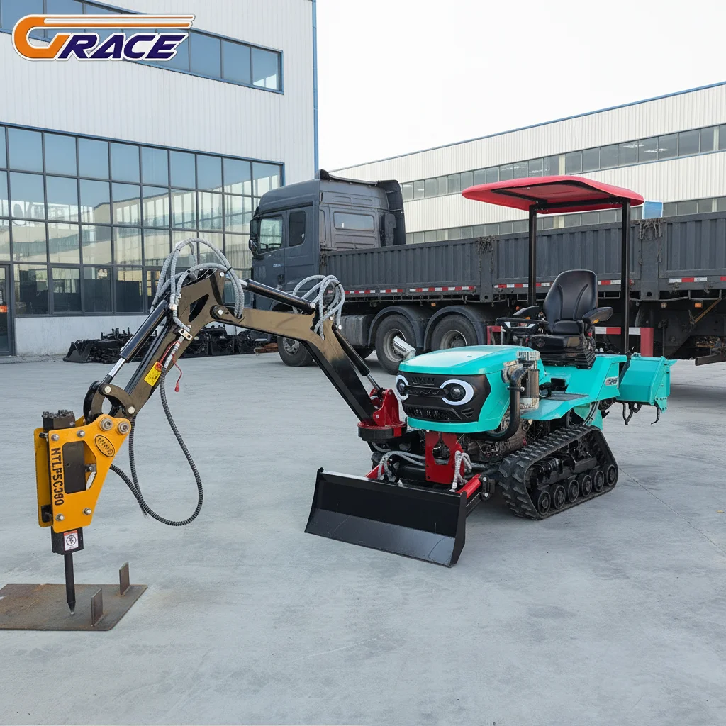 

35HP Tracked Mini Crawler Tractor EuroV Engine With Breaker Ripper Loader For Farm Plowing