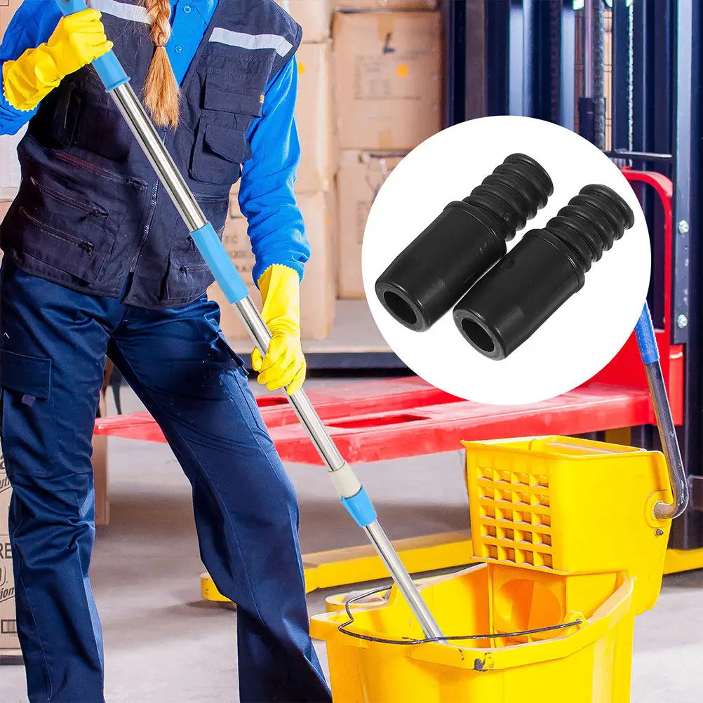 4 Pcs Broom Handle End Adapter Repair Threaded Tip Pole Sweeper Accessory Kit Mop Head Replacement