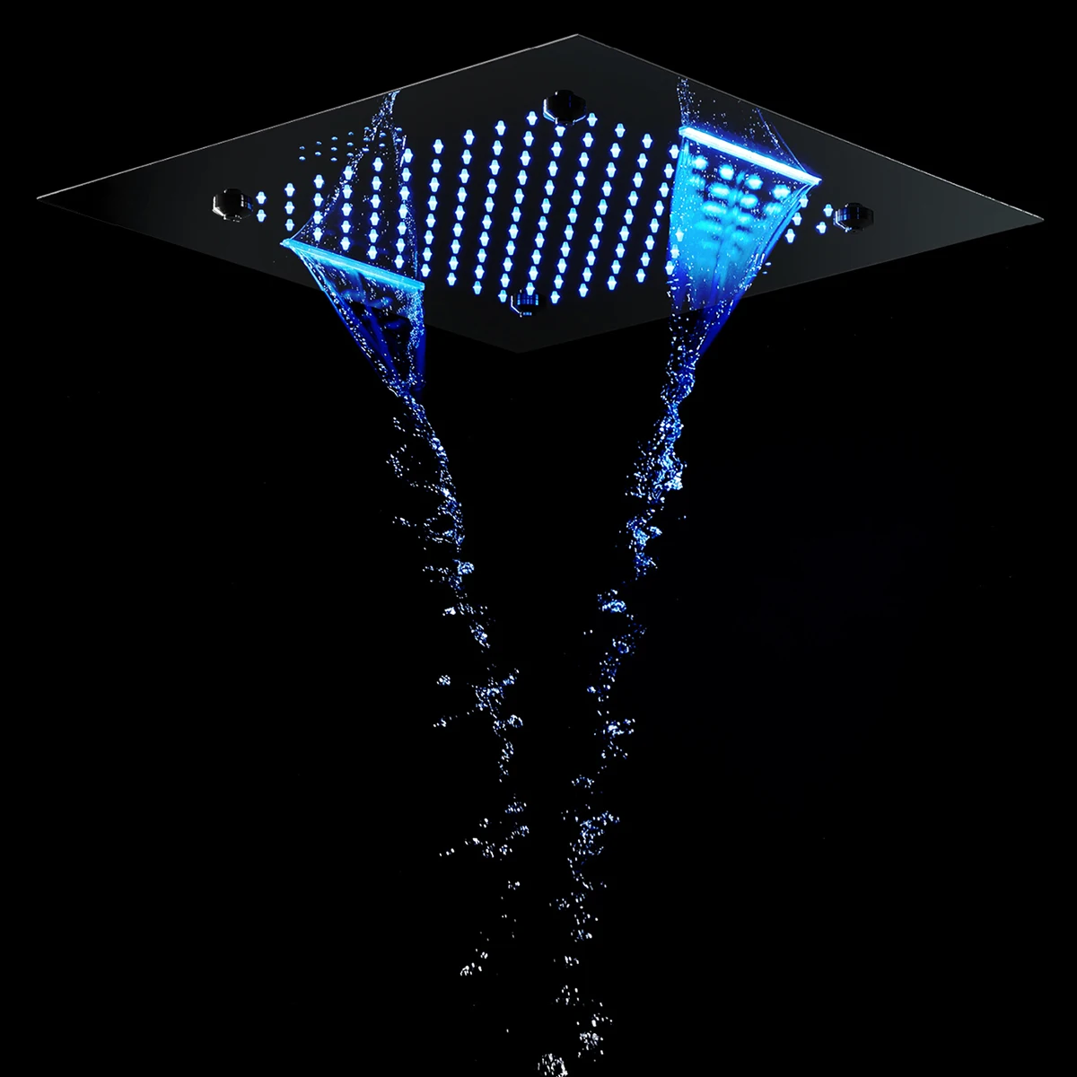 Imagem -04 - Boenn-sistema de Chuveiro de Chuva Multi Funções Cabeça de Chuveiro Led Conjunto de Torneira de Chuveiro Termostático do Banheiro Cabeça de Chuveiro Preta 20 cm m