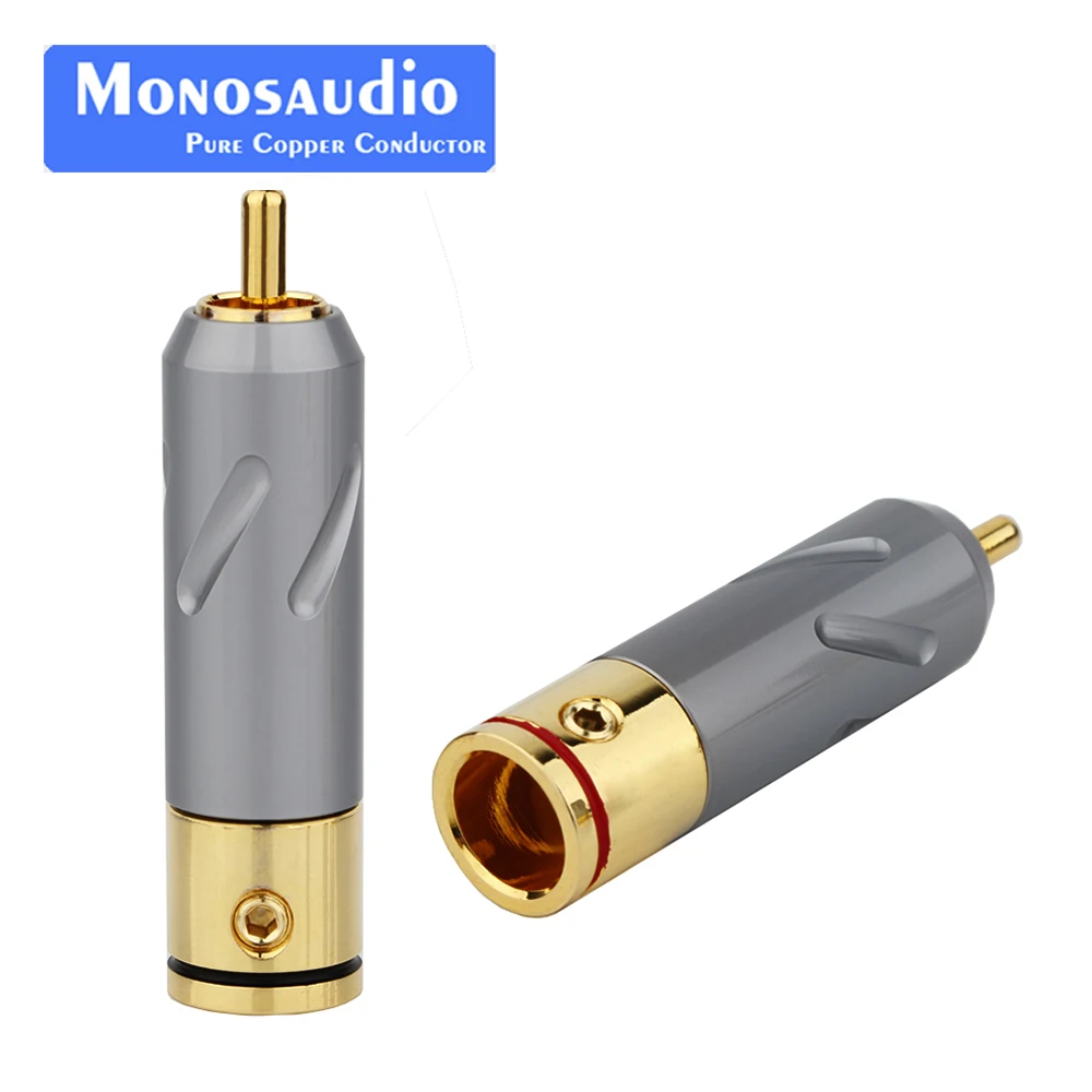 Monosaudio RCA-Stecker aus reinem Kupfer, vergoldet/rhodiniert, RCA-Stecker, Lautsprecherklemme für Audio-Lautsprecher-Signalkabel – Detail 14