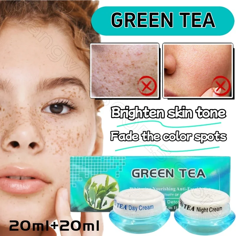

Green Tea Brightening Skin Lightening Melanin Cream Replenishing Day and Night Cream Two-Piece Set 20ml+20ml