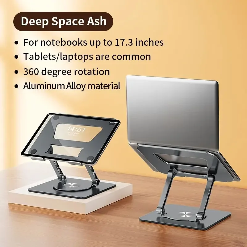 Foldable Laptop Stand 360 Rotatable Notebook Support Holder Adjustable Aluminum Alloy Lifting Cooling Stand For Macbook