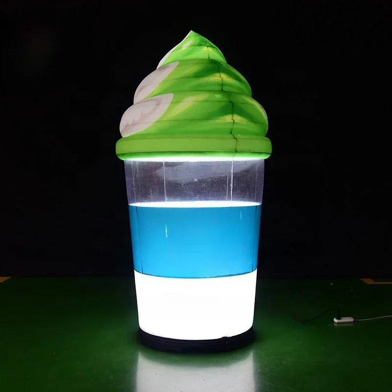 

Popular advertising inflatable decoration lamp,event inflatable illumination ice cream cone with LED