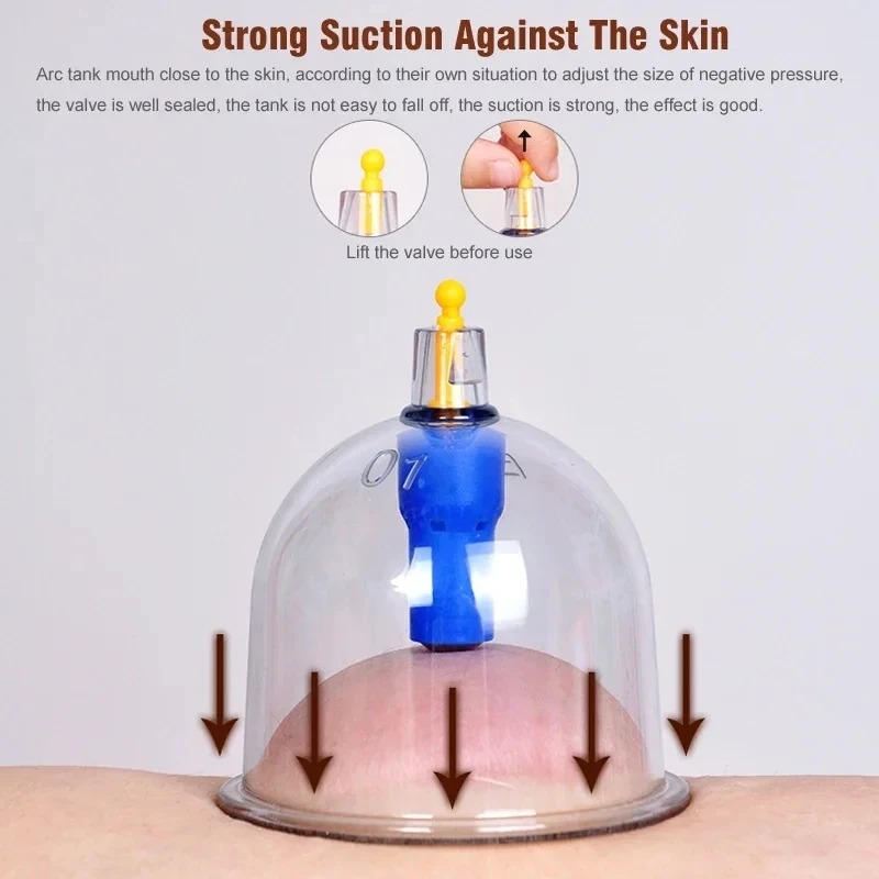 24 Cup Vacuum Cupping Device Set Professional Suction Cup Curved Cup Fits Knee Anti-cellulite Full Body Massage Tool Accessories