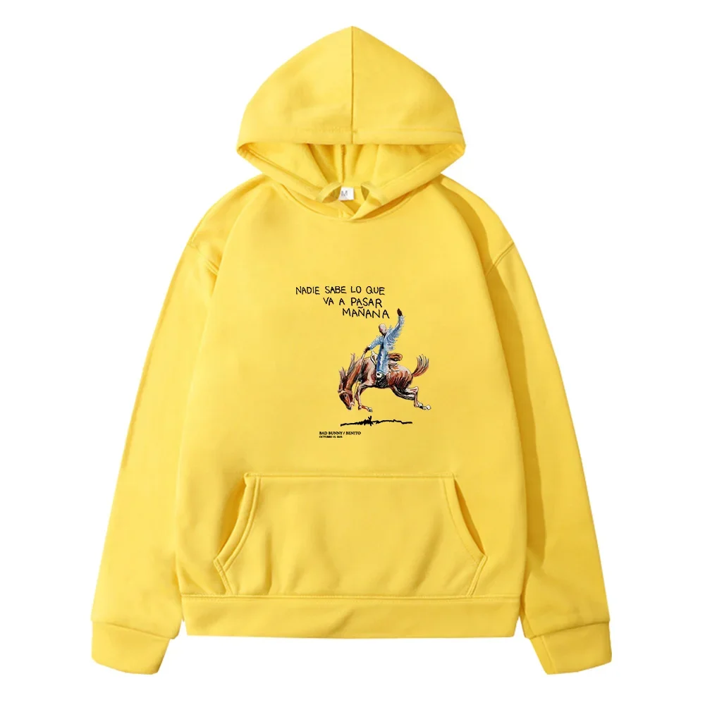 

Bad Bunny New Album Nadie Sabe Lo Que Va Pasar Manana Clothes for Boys and Girls Cute Horse Printed Graphic Sweatshirts Kids Top