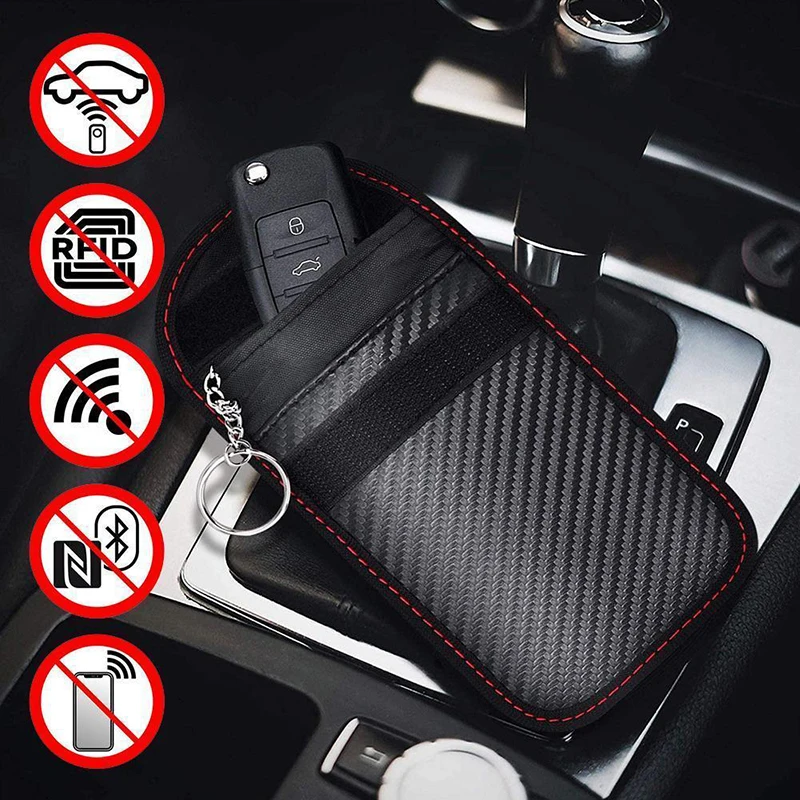 Car Keys Case RFID Shielding Key Credit Card Bags Organizer FOB Signal Blocker Bag for Privacy Protection Blocking Accessories