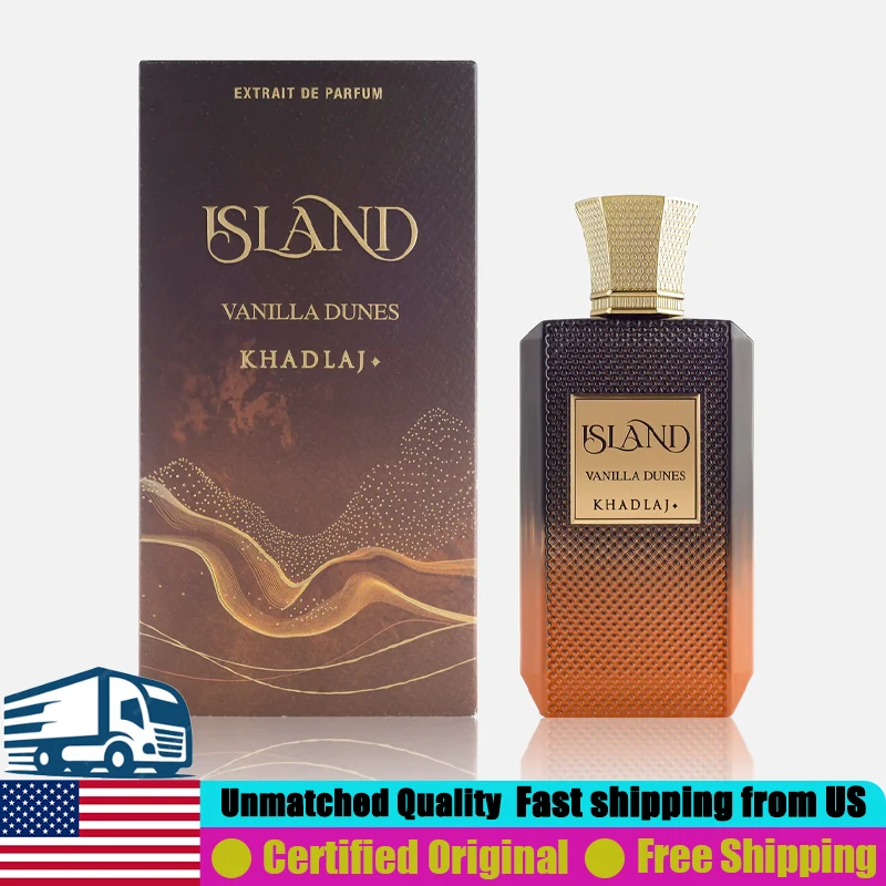

Khadlaj Island Vanilla Dunes EDP Spray 3.4 Oz Premium Arabian Perfumes 100 ML Lasting Oriental Vanilla Unisex Pheromones Perfume