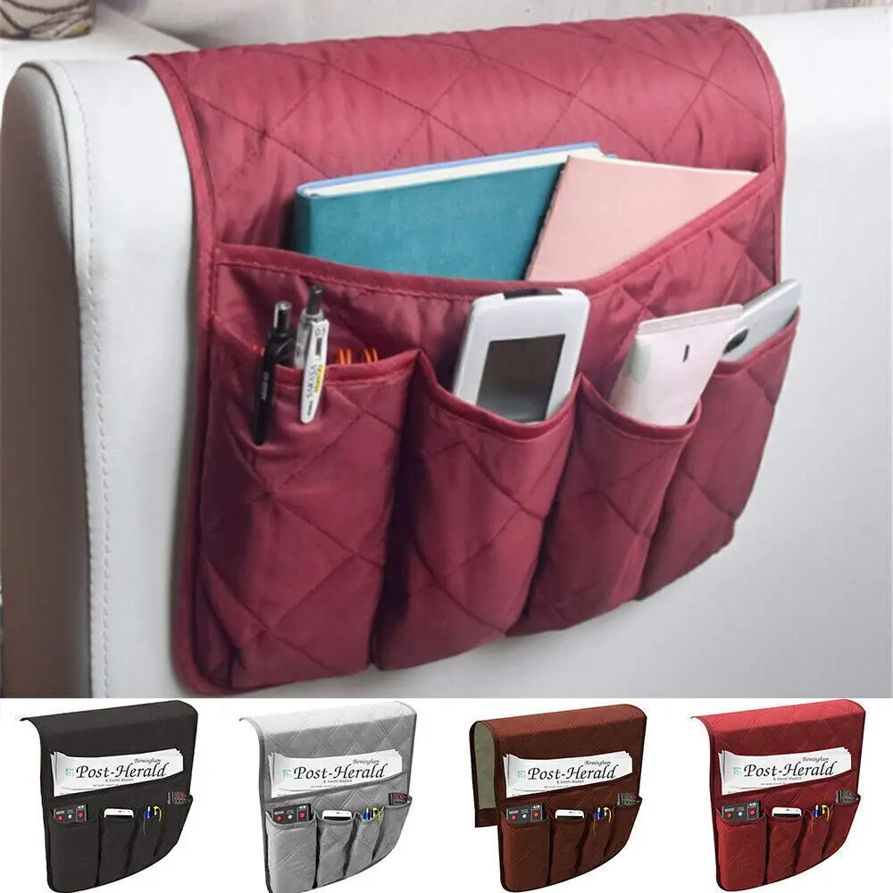 Organizer Remote Control Holder Bag On Tv Sofa Corrimao Braco Resto 6 Pockets Handrail Couch Armrest Arm Rest Storage Bags