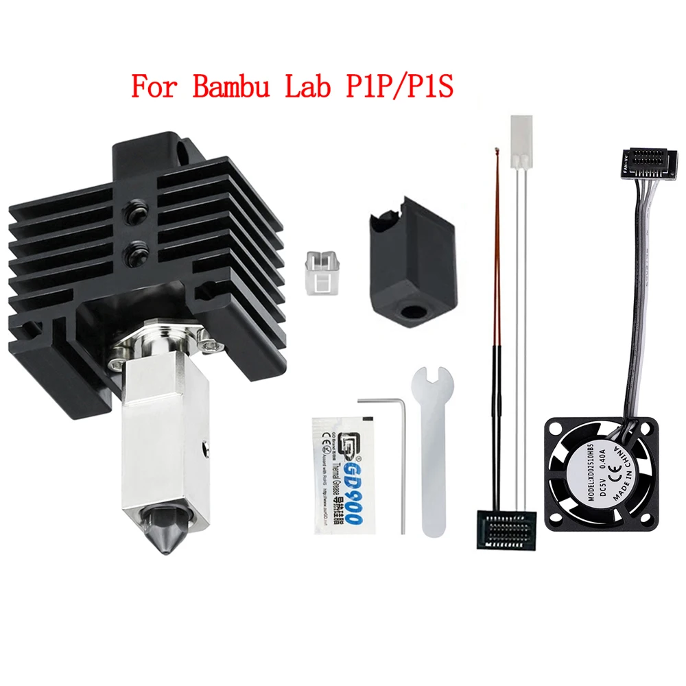 Upgrades V2 Hotend Kit voor Bambu Lab P1P X1 P1S X1C Hot End Thermistor Bimetaal Throat Bambulab Gehard Staal Nozzle Printkop