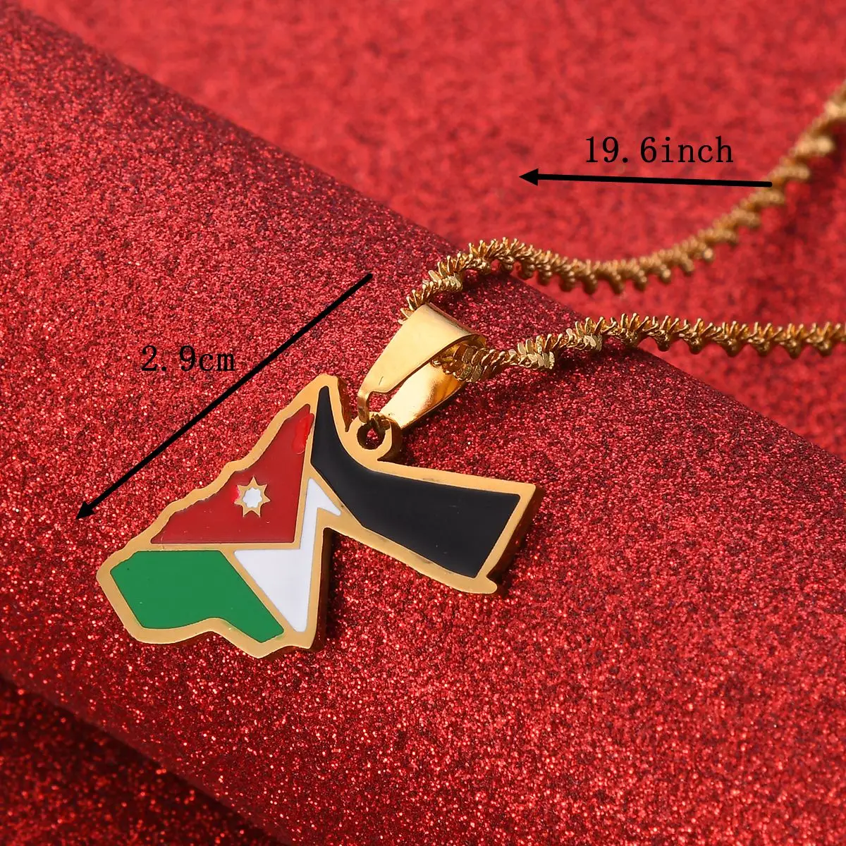 Jordan Map Pendant Necklaces for Women Men Unisex Jordanian Jewelry