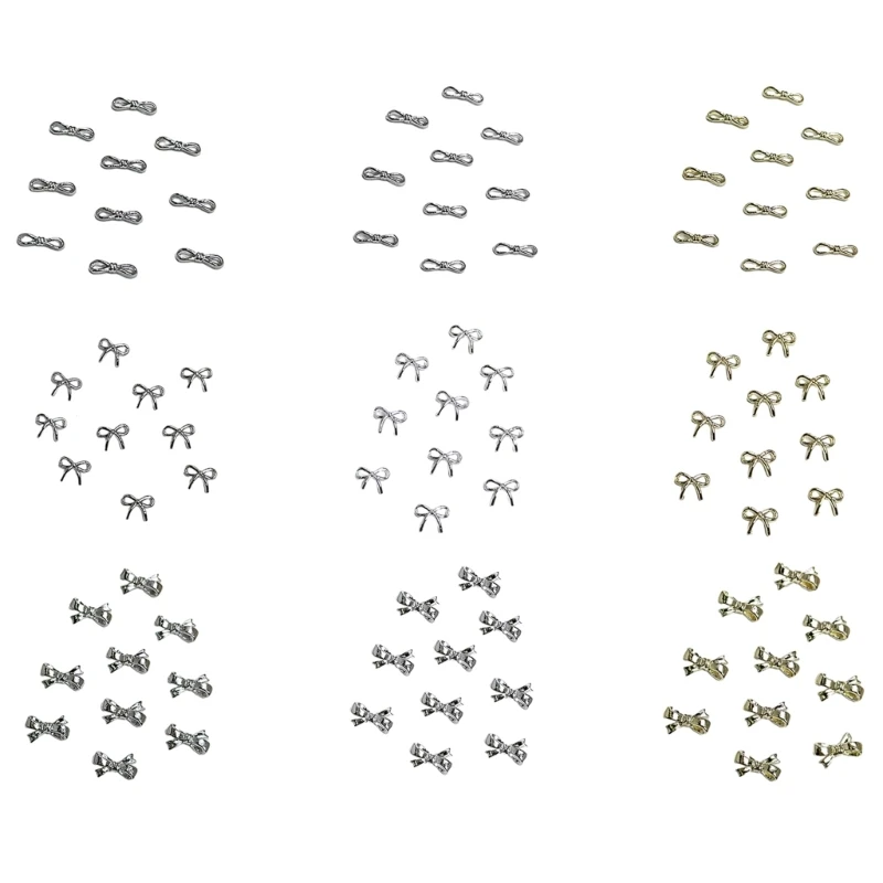 10 個合金蝶の弓のネイル宝石スタイリッシュなネイルサロン家庭用